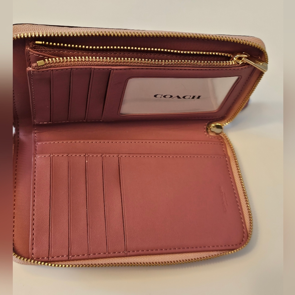 Coach Pink Butterfly Zip Around  Wallet - Picture 8 of 9